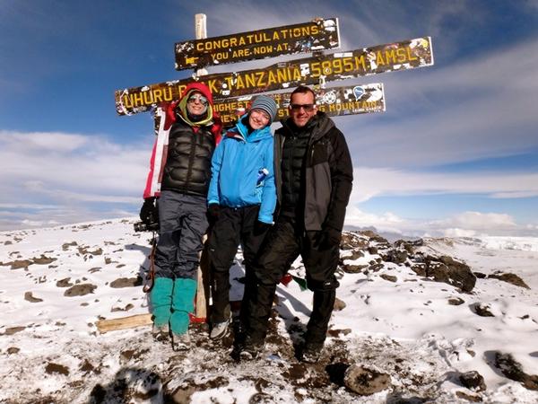 Pearl Going topping out Mt Kilimanjaro